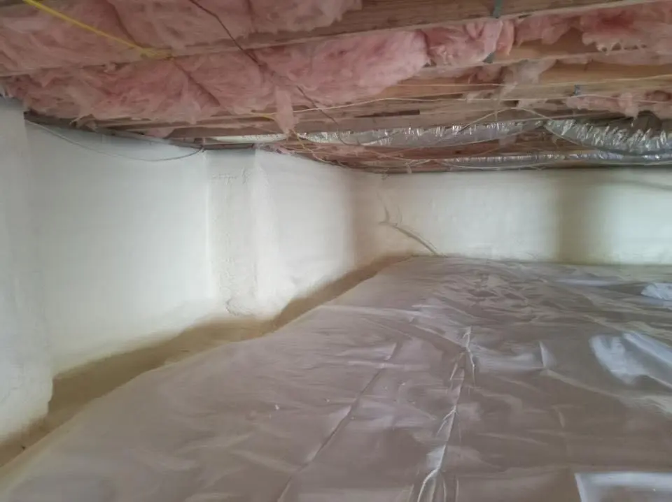 Crawl space encapsulation with closed-cell spray foam for Roof Maintenance in Geddes